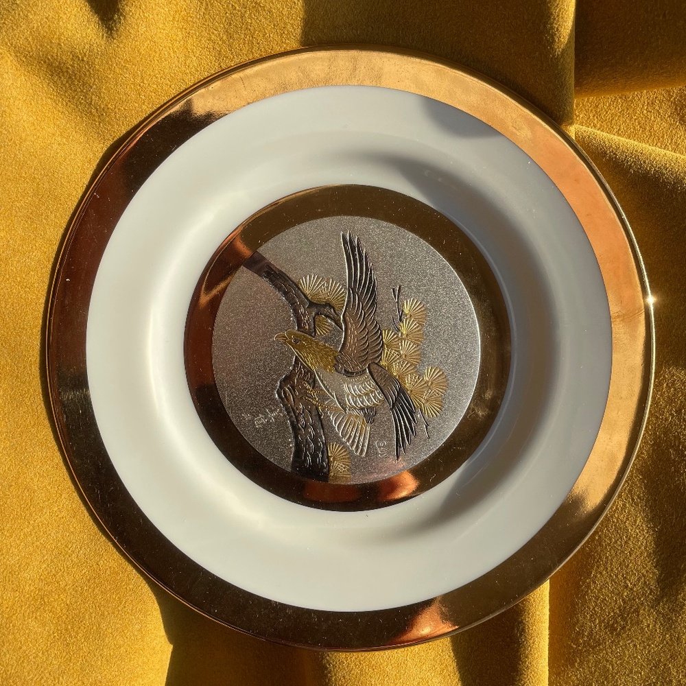 DECORATIVE PLATE CHOKIN Eagle Limited Ed. – 24K Gold Gilded | Yoshinobu HARA